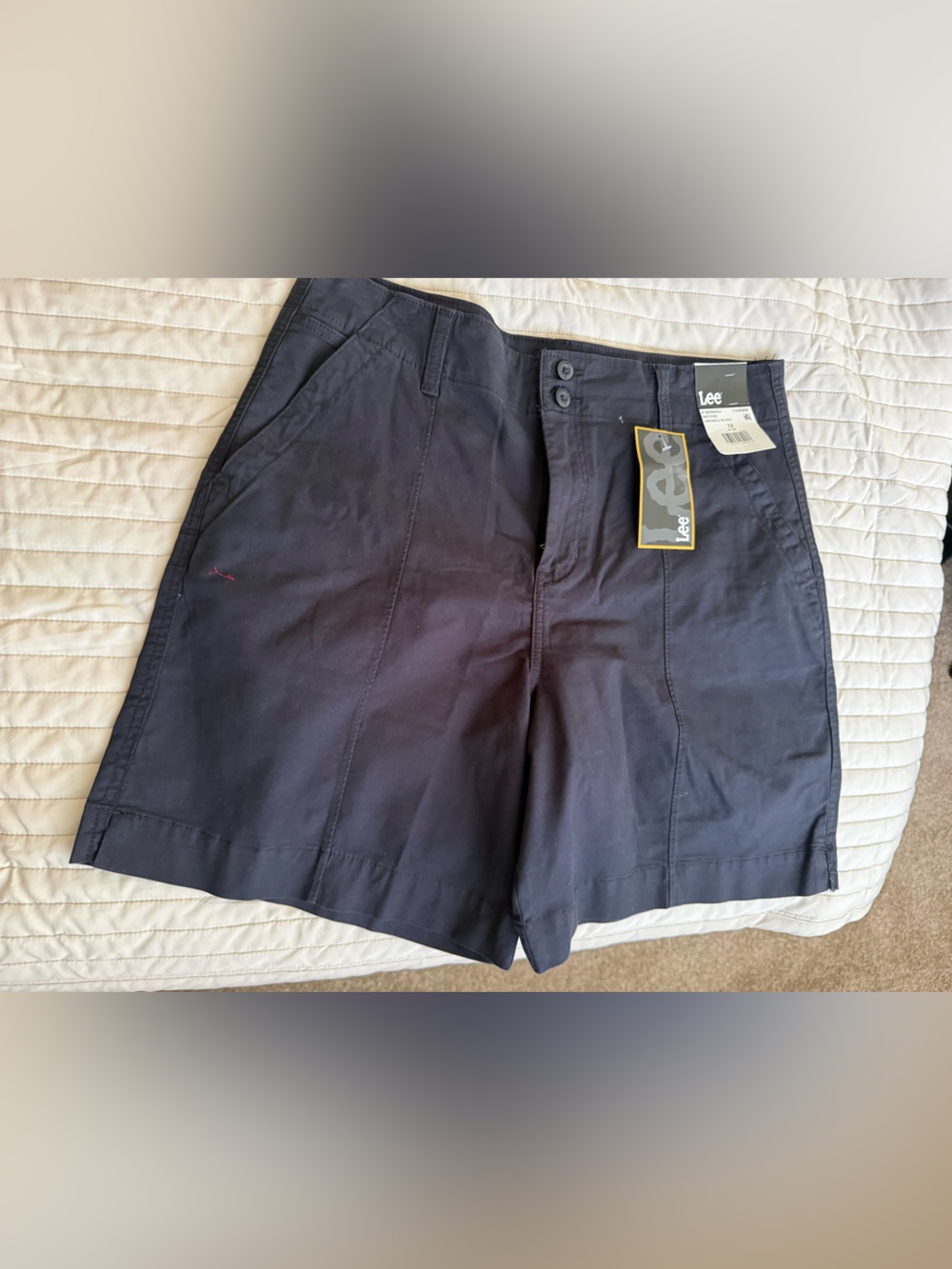 Lee Men's Dark Blue Flat Front Shorts